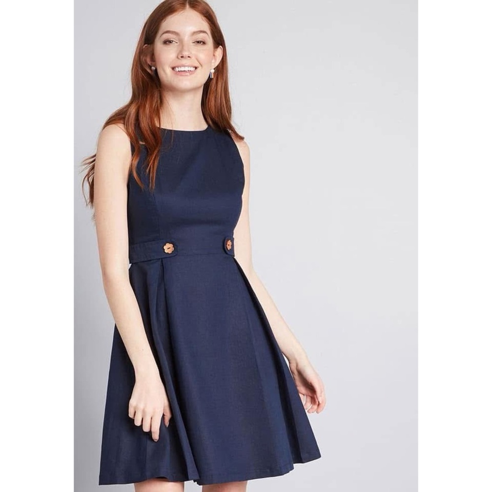 ModCloth Something Sixties Cotton-Linen Dress